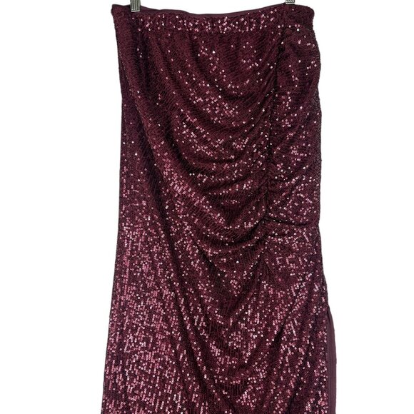 Wildfox Armidale Midi Length Skirt Dark Purple Sequin Size L Fitted Bling - Picture 5 of 12